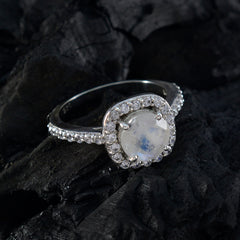 Ida Luxurious White Halo Ring with Gemstone Accent