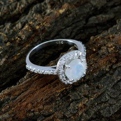 Ida Luxurious White Halo Ring with Gemstone Accent