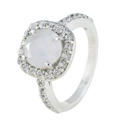 Ida Luxurious White Halo Ring with Gemstone Accent