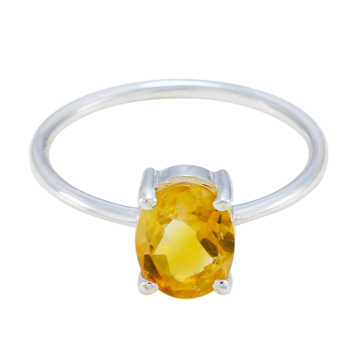 Nova Luxurious Yellow Solitaire Ring Citrine Yellow