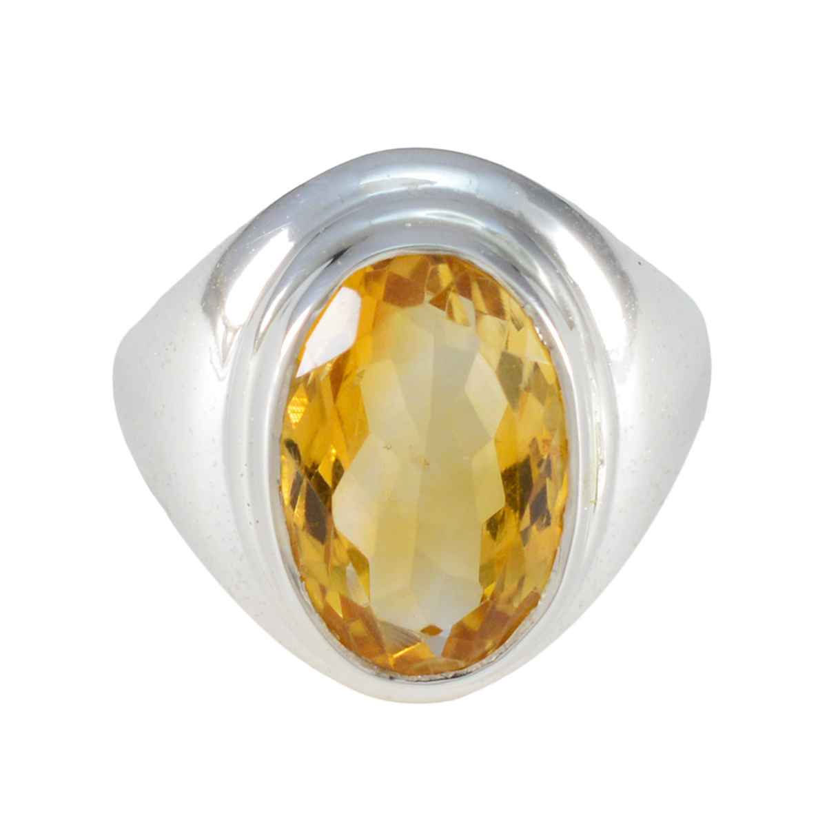 Teresa Luxurious Yellow Solitaire Ring Citrine Yellow