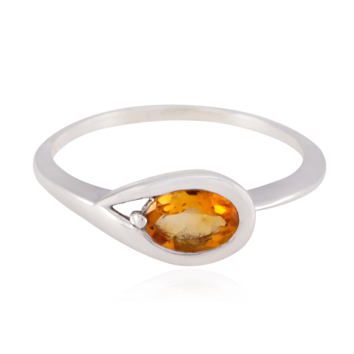 Rina Luxurious Yellow Solitaire Ring Citrine Yellow