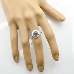 Victoria Luxury Blue Solitaire Ring with Silver Band