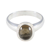 Saanvi Luxury Brown Solitaire Ring with Silver Band Smoky Quartz Brown