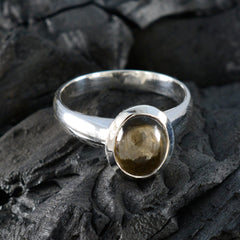 Saanvi Luxury Brown Solitaire Ring with Silver Band