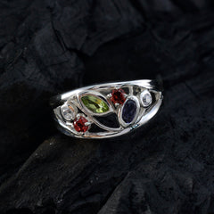 Alejandra Luxury Multicolor Gemstone Ring in Silver