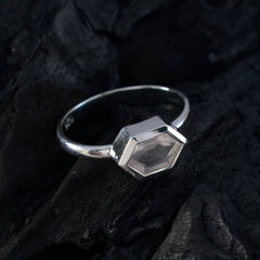 Aisha Luxury Pink Solitaire Ring with Hexagon Stone