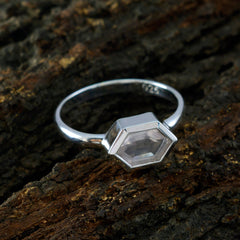 Aisha Luxury Pink Solitaire Ring with Hexagon Stone