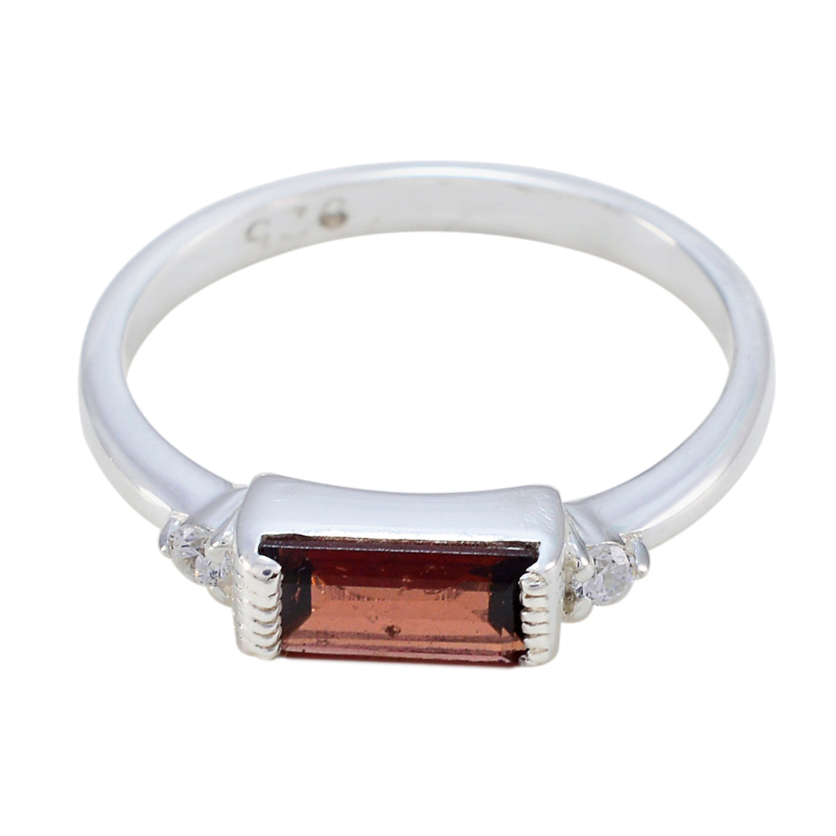 Sakura Luxury Red Gemstone Ring with Sterling Silver Garnet Red