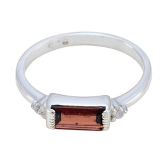Sakura Luxury Red Gemstone Ring with Sterling Silver Garnet Red