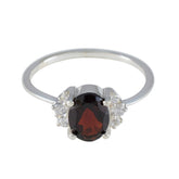 Priya Luxury Red Halo Ring with Sparkling Accent Stones Garnet Red