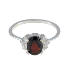 Priya Luxury Red Halo Ring with Sparkling Accent Stones Garnet Red