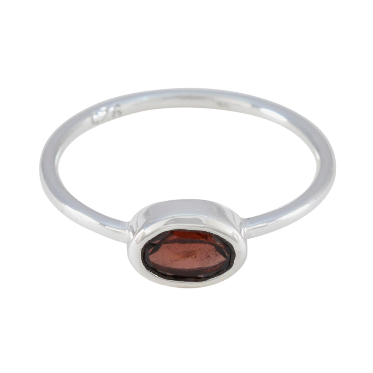 Mei Luxury Red Solitaire Ring Elegant Gemstone Jewelry Garnet Red