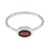 Mei Luxury Red Solitaire Ring Elegant Gemstone Jewelry Garnet Red