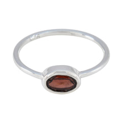 Mei Luxury Red Solitaire Ring Elegant Gemstone Jewelry Garnet Red