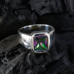 Meera Multicolor Solitaire Ring in Sterling Silver