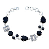 Riley Minimal Black Links Bracelet for Stylish Elegance Black Onyx Black