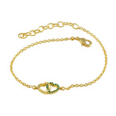 Stella Minimalist Green Chain Bracelet for Everyday Wear Emerald CZ Green