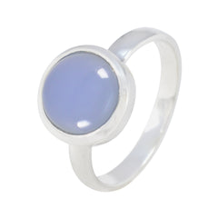 Emma Modern Aqua Solitaire Ring in Sterling Silver