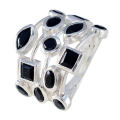 Saanvi modern black gemstone ring sterling silver multi stone design for evening and everyday wear