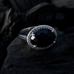 Savannah Modern Black Halo Ring with Gemstone Accent