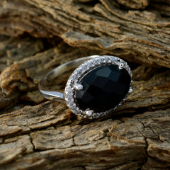 Savannah Modern Black Halo Ring with Gemstone Accent