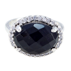 Savannah Modern Black Halo Ring with Gemstone Accent