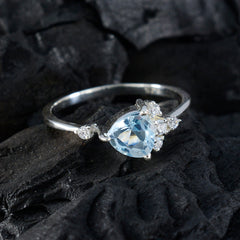 Haruka Modern Blue Halo Ring with Gemstone Accent