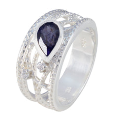 Aisha Modern Blue Halo Ring with Gemstone Accent