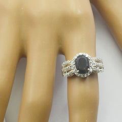 Luisa Modern Blue Halo Ring with Oval Gemstone