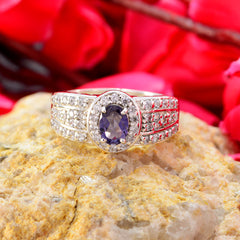 Ines Modern Blue Halo Ring with Gemstone Accents