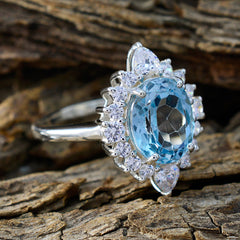 Camilla Modern Blue Halo Ring with Sparkling Gemstones