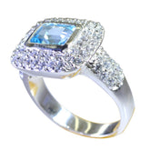 Liyana Modern Blue Halo Ring with Sparkling Stones Blue Topaz Blue