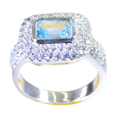 Liyana Modern Blue Halo Ring with Sparkling Stones