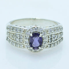 Ines Modern Blue Halo Ring with Gemstone Accents