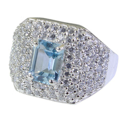 Isabella Modern Blue Halo Ring with Sparkling Stones
