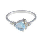 Haruka Modern Blue Halo Ring with Gemstone Accent Blue Topaz Blue