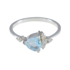Haruka Modern Blue Halo Ring with Gemstone Accent Blue Topaz Blue