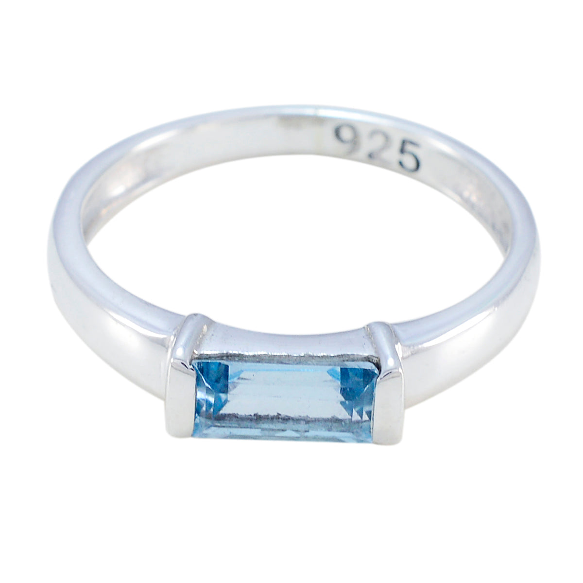 Isabella Modern Blue Solitaire Ring Blue Topaz Blue