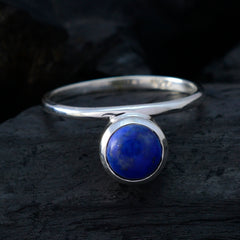 Haruka Modern Blue Solitaire Ring in Sterling Silver