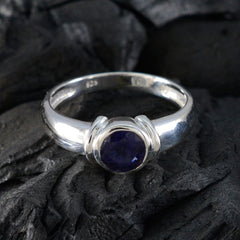 Charlotte Modern Blue Solitaire Ring