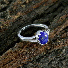 Sakura Modern Blue Solitaire Ring with Lapis Gemstone