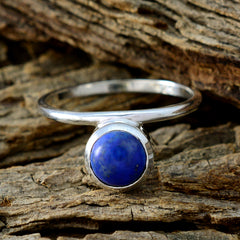 Haruka Modern Blue Solitaire Ring in Sterling Silver