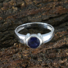 Charlotte Modern Blue Solitaire Ring