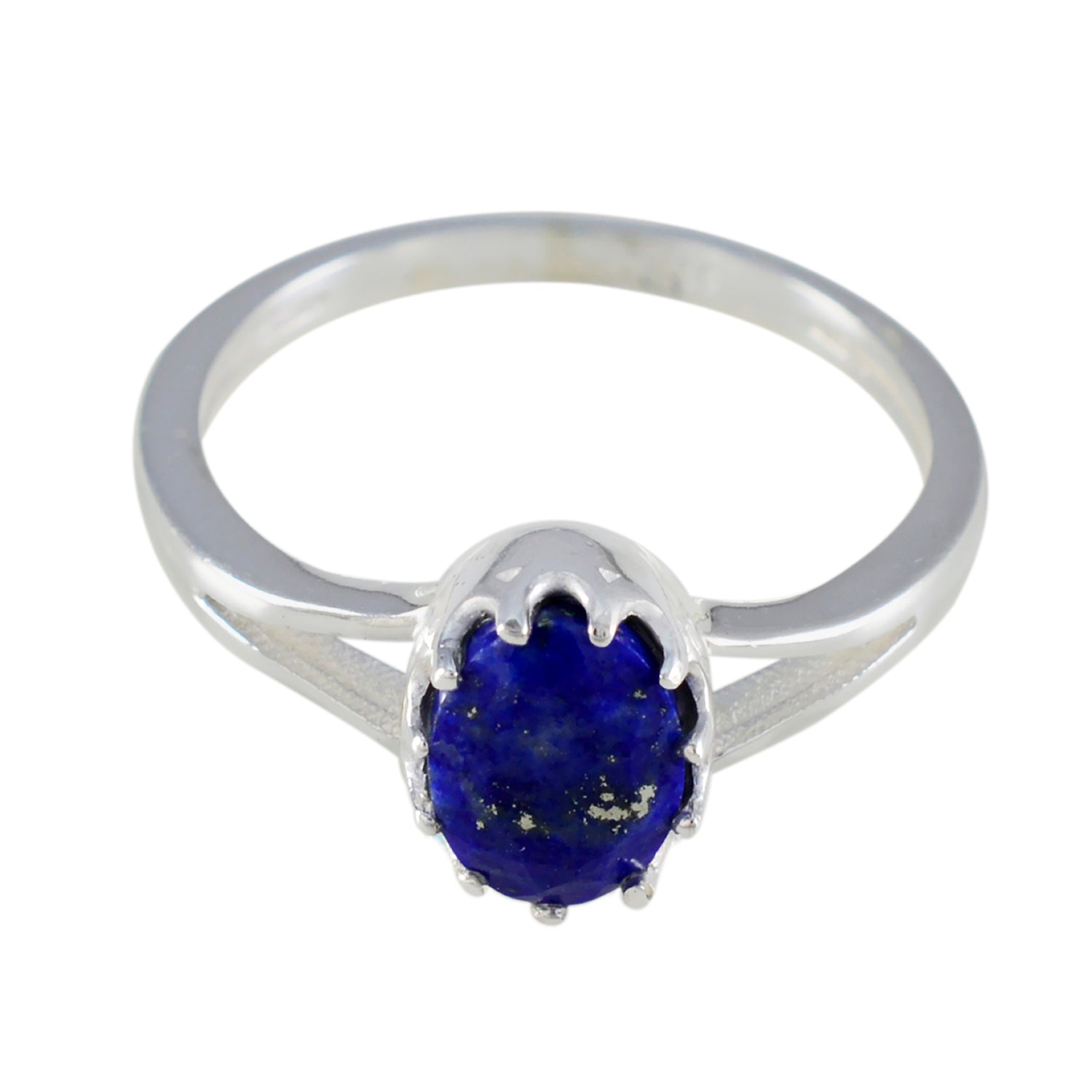 Sakura Modern Blue Solitaire Ring with Lapis Gemstone Lapis Lazuli Blue