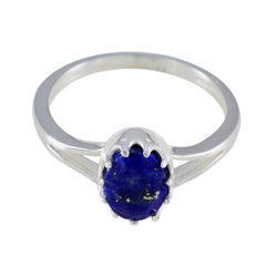 Sakura Modern Blue Solitaire Ring with Lapis Gemstone Lapis Lazuli Blue