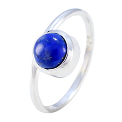 Haruka Modern Blue Solitaire Ring in Sterling Silver