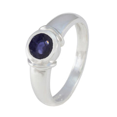 Charlotte Modern Blue Solitaire Ring