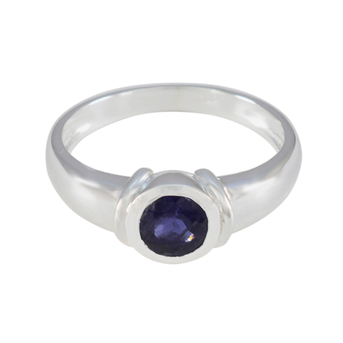 Charlotte Modern Blue Solitaire Ring Iolite Blue