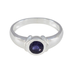 Charlotte Modern Blue Solitaire Ring Iolite Blue